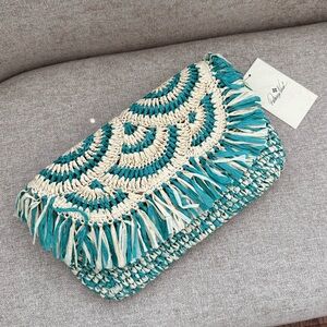 Patricia Nash Loulia Straw Shoulder Bag NWT Woven Summer Crossbody Clutch